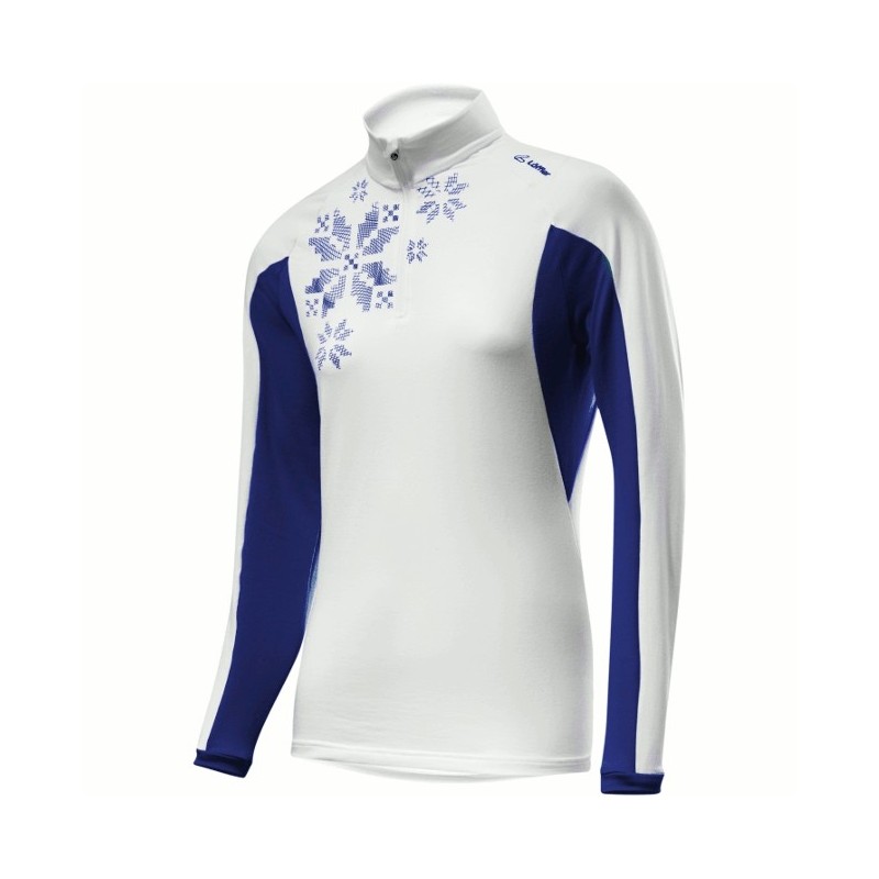 Löffler Transtex Pull Snowflakes femmes blanc-bleu marine Löffler Transtex Pull Snowflakes femmes blanc-bleu marine